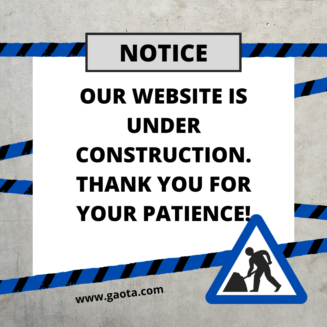construction tape with notice of website under construction 